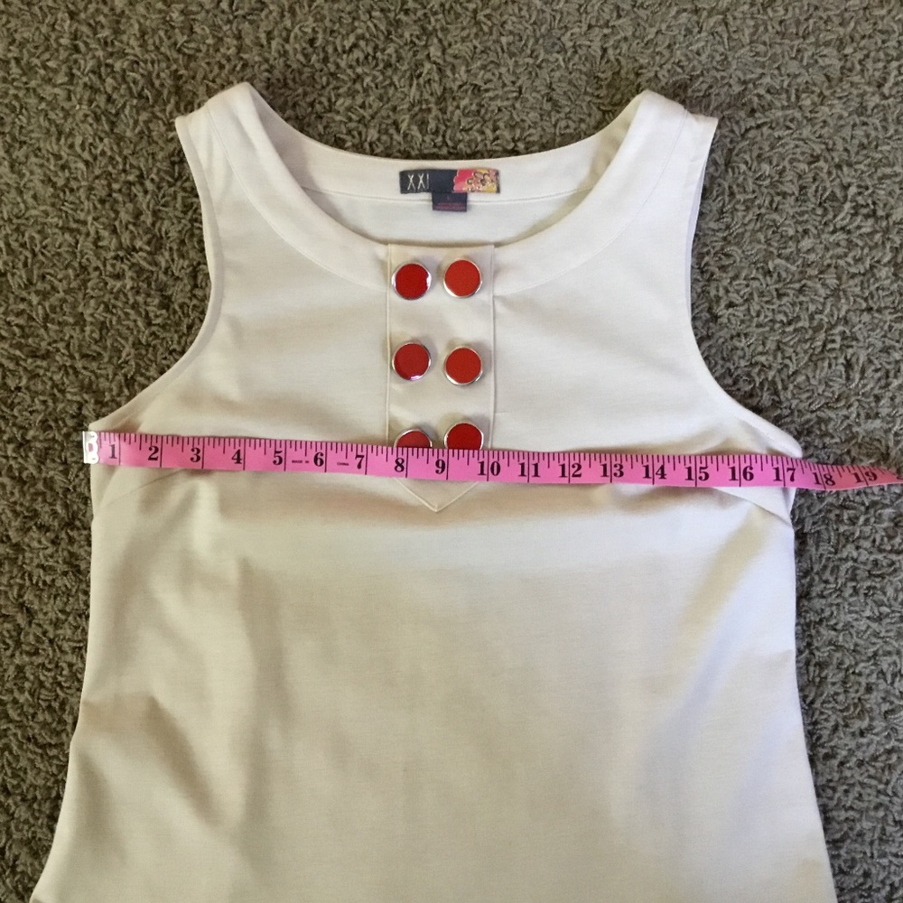 Vintage Women’s Sleeveless Orange & Beige Mod Drop-Waist Dress, Y2K does 1960’s - Picture 4 of 10